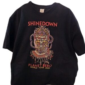 Shinedown "Planet Zero World Tour" 2022 T-Shirt Black Lg Men's Size, Washed Once